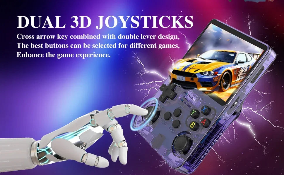 R36S Handheld Retro Game Console Classic ARKOS System 3.5 Inch Portable Video Gaming Console with Single Card for Kids Gift