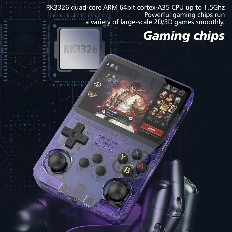 R36S Handheld Retro Game Console Classic ARKOS System 3.5 Inch Portable Video Gaming Console with Single Card for Kids Gift