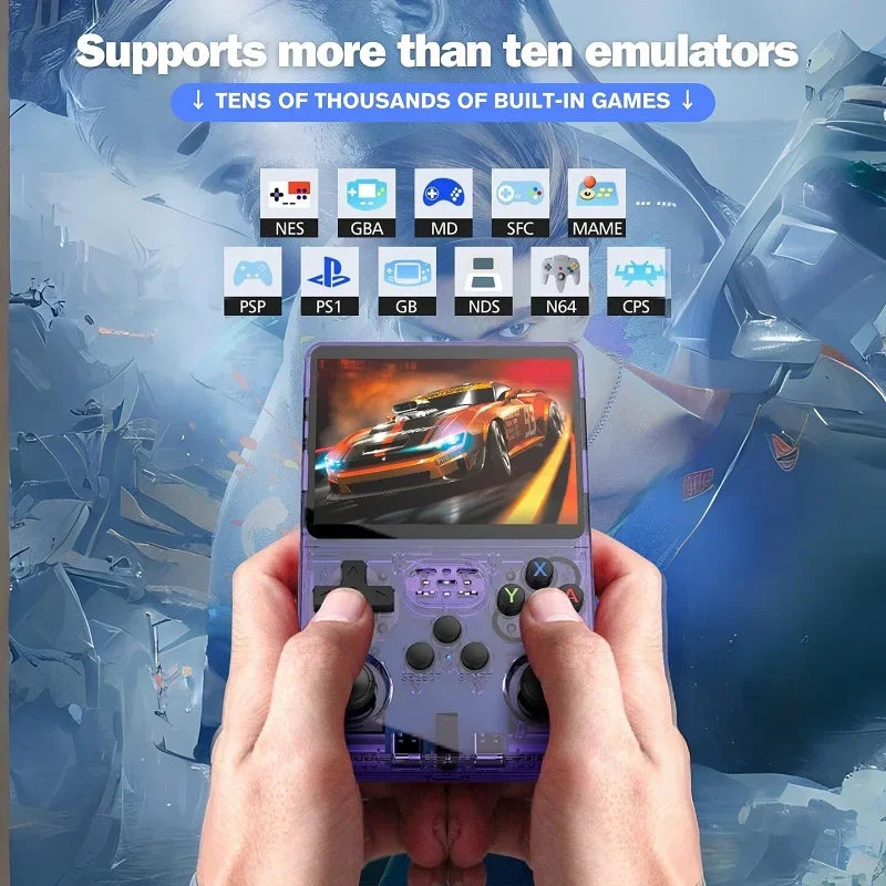 R36S Handheld Retro Game Console Classic ARKOS System 3.5 Inch Portable Video Gaming Console with Single Card for Kids Gift