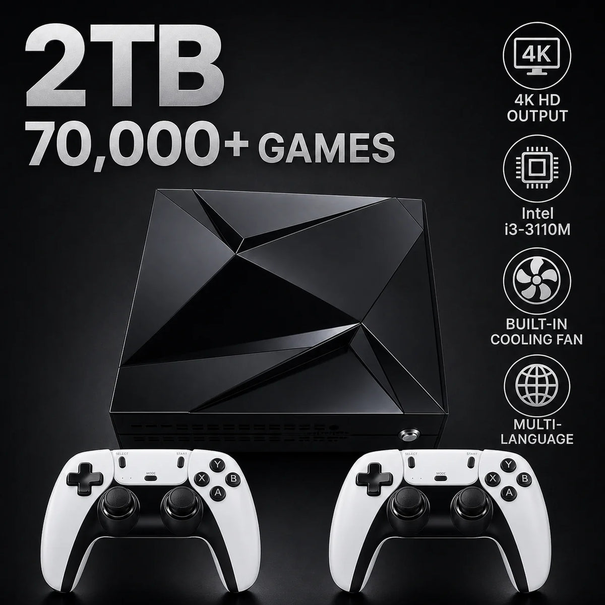 NEW 2TB Pico8 Retro Game Console 70000+ Games for Wii PS2 DC PSP GameCube Plug & Play TV Win11 Gift