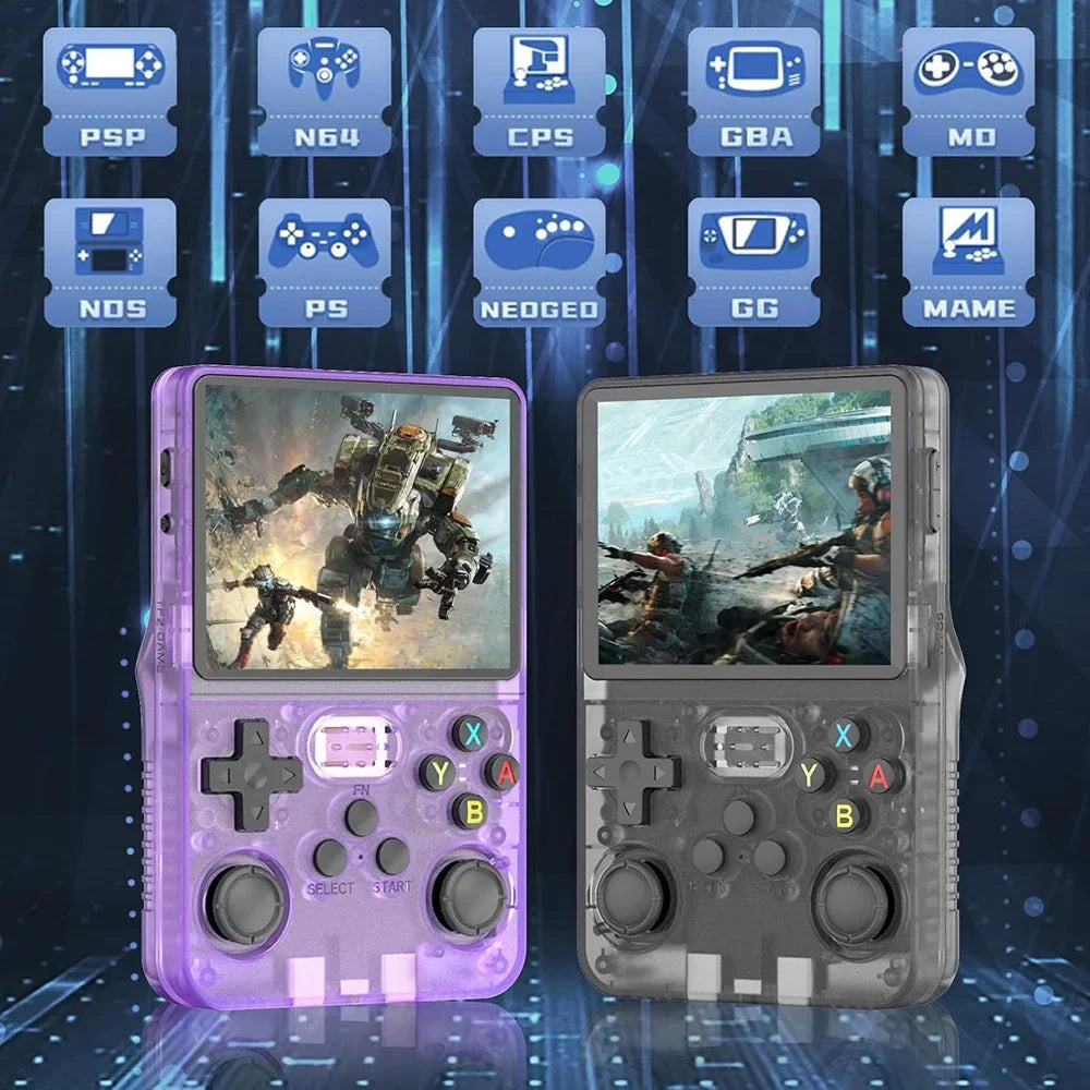 R36S Handheld Retro Game Console Classic ARKOS System 3.5 Inch Portable Video Gaming Console with Single Card for Kids Gift